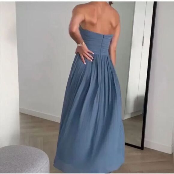 ZARA PLEATED MIDI DRESS - Picture 6 of 14